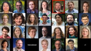 Collage of 28 physicists named to the P5 panel