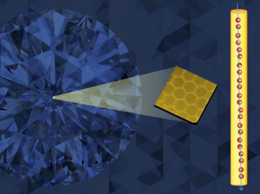 Conceptual illustration of qubits made in diamond