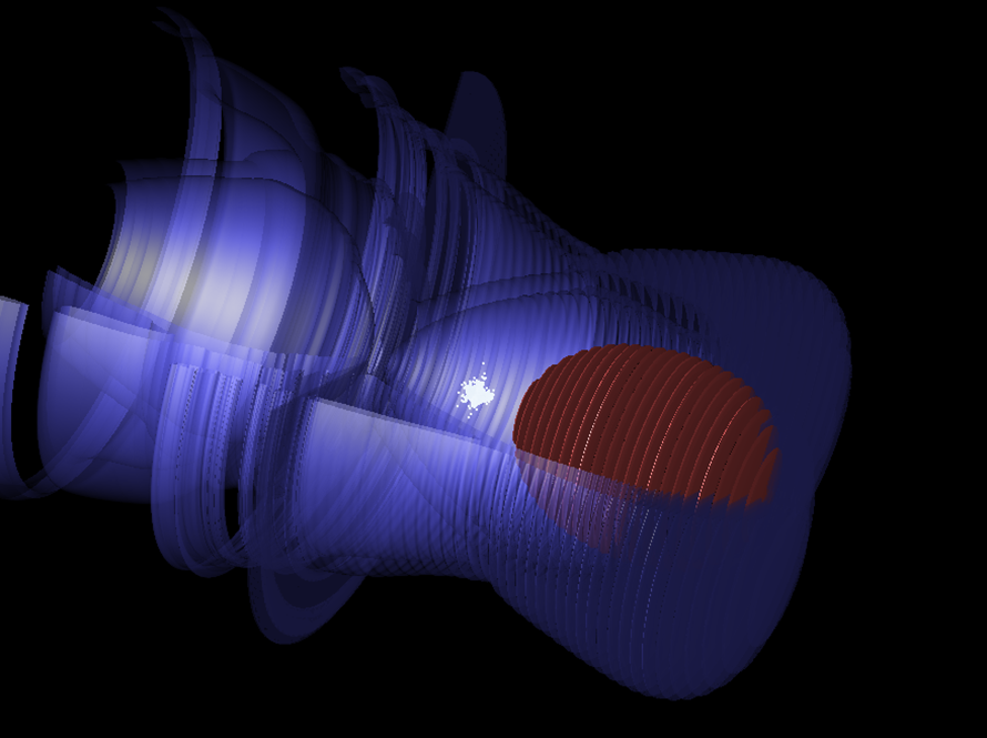 Simulation result obtained with the WarpX code